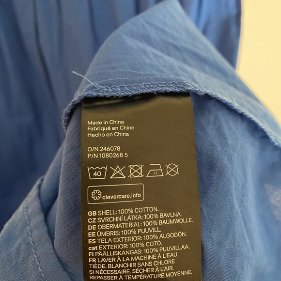 Blue Off-Shoulder Cotton Dress - Picture 5 of 5